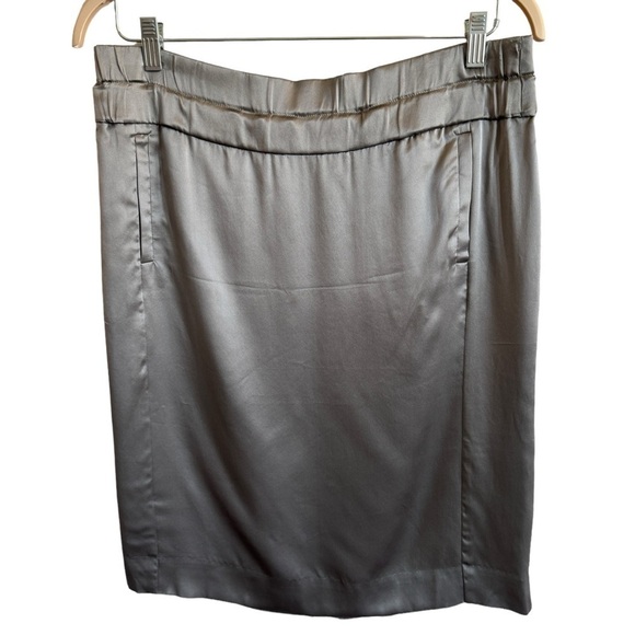 J.Crew Silver 100% Silk Skirt, Size 4 - Picture 1 of 4